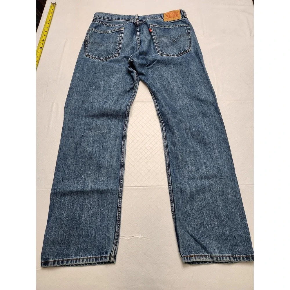 Levis 505 Jeans Mens 36x32 Blue‎ Denim Straight Leg Regular Fit Medium Wash